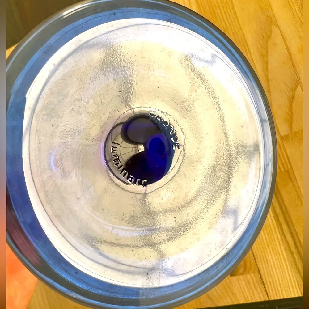 Finlandia Vodka Martini Glass Cobalt Blue Stem Gorgeous Vintage Excellent